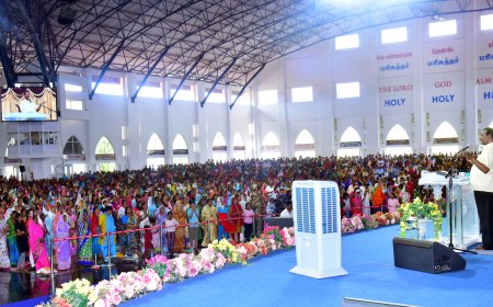 நாலுமாவடியில் அற்புத விடுதலைப் பிரார்த்தனை! சகோ.மோகன் சி.லாசரஸ் தலைமையில் நடந்தது.