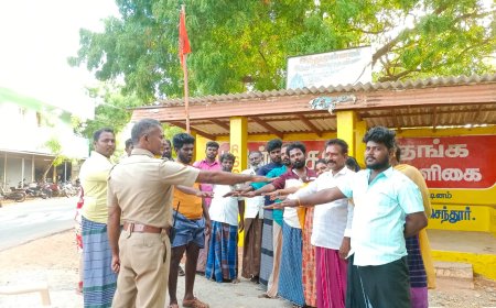 நாசரேத்தில் கஞ்சா, புகையிலை,பாலியல் குற்றங்கள் குறித்து விழிப்புணர்வு ஏற்படுத்திய போலீஸ்.!