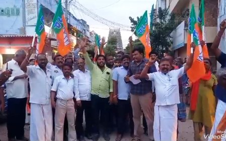 அதிமுக அறிவைப்பை வரவேற்று பட்டாசு வெடித்து, இனிப்பு வழங்கி கொண்டாடிய தூத்துக்குடி பாஜகவினர்