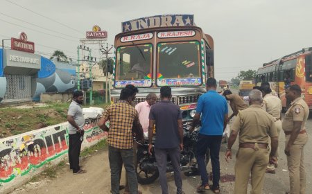தூத்துக்குடி அருகே பைக் மீது லாரி மோதி விபத்து - விமானப்படை அதிகாரி பலி