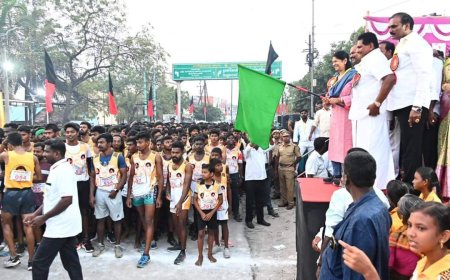 திருச்செந்தூரில் மாரத்தான் போட்டி:  நாசரேத் சி.எஸ்.ஐ. பாலிடெக்னிக் கல்லூரி மாணவர்கள் 56 பேர் பங்கேற்பு!