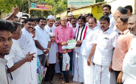 தூத்துக்குடியில் இஸ்லாமியர்களிடம் அதிமுக வேட்பாளர் சிவசாமி வேலுமணி வாக்கு சேகரிப்பு