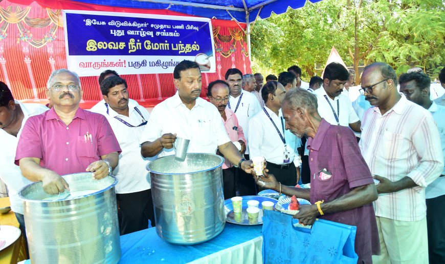 நாலுமாவடி புது வாழ்வு சங்கம் சார்பில் நீர் மோர் பந்தல் - சகோ மோகன் சி லாசரஸ் திறந்து வைத்தார்