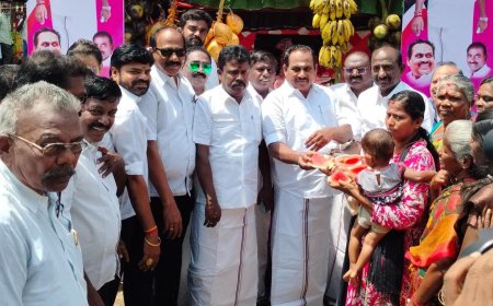 தூத்துக்குடியில் அதிமுக சார்பில் நீர், மோர் பந்தல் - எஸ்.பி. சண்முகநாதன் திறந்து வைத்தார்