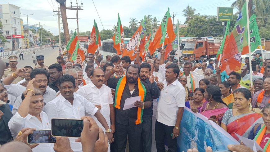 கள்ளக்குறிச்சி கள்ளச்சாராயம் சம்பவத்தை கண்டித்து தூத்துக்குடி உள்பட தமிழகம் முழுவதும் பாஜகவினர் ஆர்ப்பாட்டம்