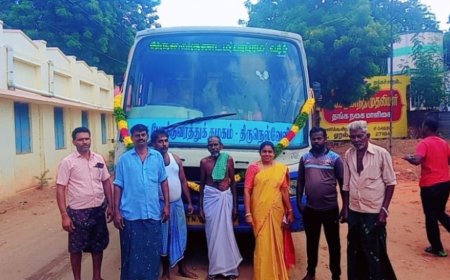 தூத்துக்குடி - சாயர்புரம் - திருவைகுண்டம் வழித்தட பேருந்து தடம் எண் 578 முறையாக இயக்கம் - கிராம மக்கள் வரவேற்பு