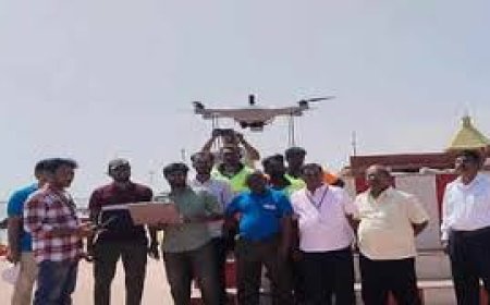 திருச்செந்தூரில் கடலரிப்பு : டிரோன் மூலம் விஞ்ஞானிகள் ஆய்வு - கடல் நீரோட்டம் குறித்து பதிவு