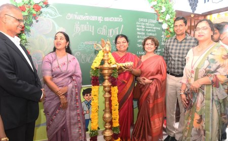 4 மாதத்தில் 2 அங்கன்வாடி மையங்கள் - எல் அண்ட் டி நிறுவனத்தை பாராட்டிய அமைச்சர் கீதாஜீவன்