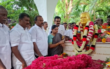அண்ணாச்சி என்.பெரியசாமிக்கு 8வது ஆண்டு நினைவு நாள் அஞ்சலி.! - ஏராளமானோர் பங்கேற்பு