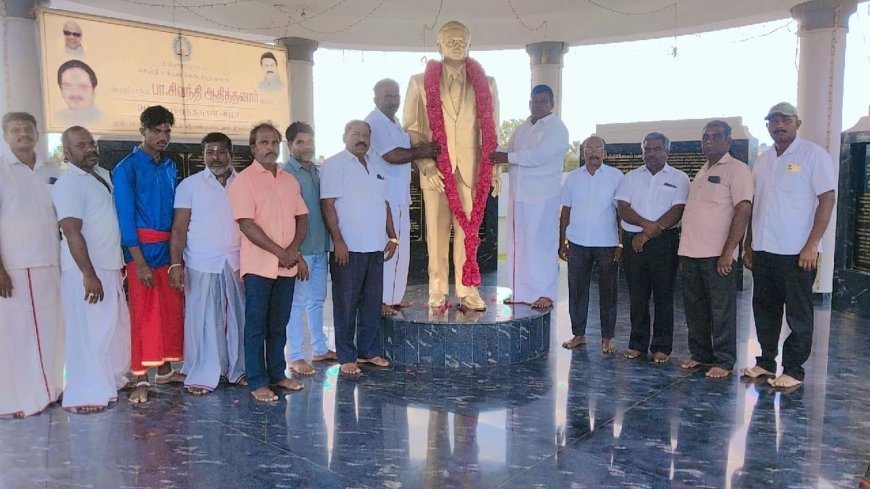 பத்மஸ்ரீ டாக்டர் பா சிவந்தி ஆதித்தனார் சிலைக்கு நாம் இந்தியர் கட்சி சார்பில் மாலை அணிவித்து மரியாதை