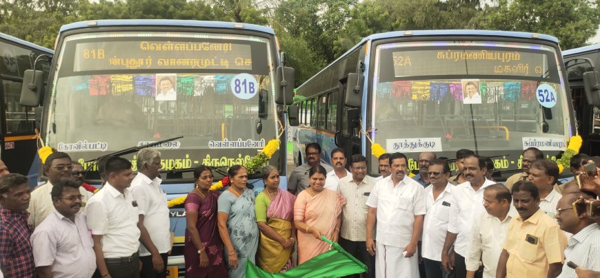 பழைய வழித்தடத்தில் புதிய பேருந்துகள் - தூத்துக்குடியில் அமைச்சர் கீதாஜீவன் தொடங்கி வைத்தார்