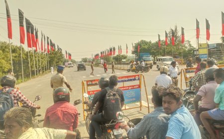 உதயநிதி ஸ்டாலின் சுற்றுப்பயணம் : பல இடங்களில் போக்குவரத்து நெரிசல்