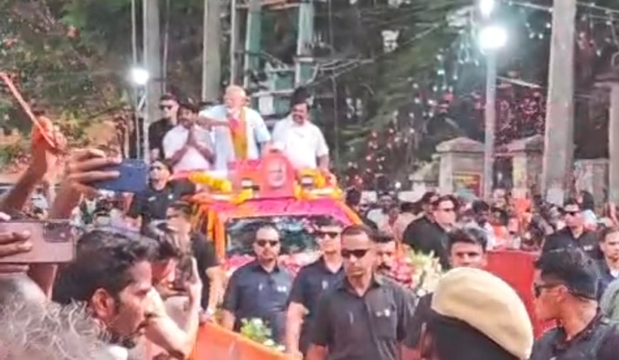 கன்னியாகுமரி மாவட்டத்தில் பிரதமர் மோடி ரோடுஷோ பிரசாரம் - திரளாக கூடிய பொதுமக்கள்