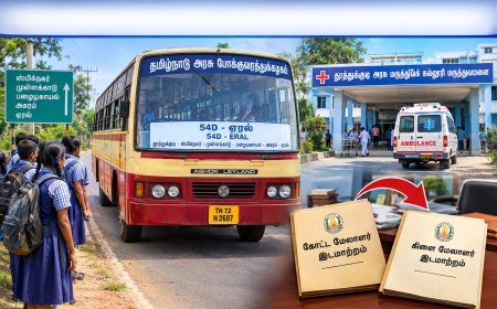 தூத்துக்குடியில் அரசு பஸ் நடத்துனர் விஷம் குடித்த விவகாரம்: 2 அதிகாரிகள் இடமாற்றம்