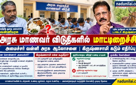 சமூகநீதி விடுதிகளில் மாட்டிறைச்சி? அமைச்சர் வன்னி அரசு ஆலோசனை – கிருஷ்ணசாமி கடும் எதிர்ப்பு