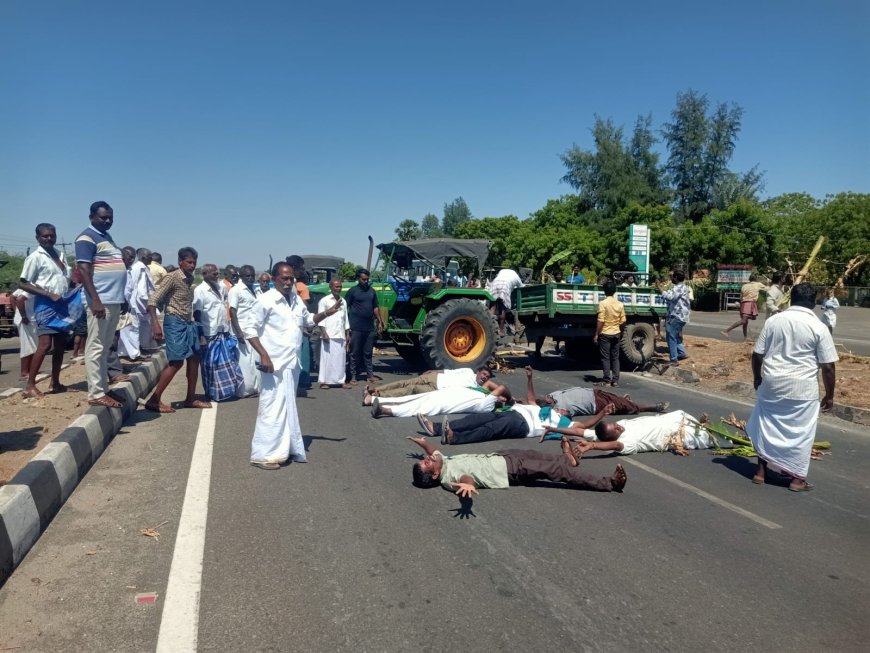 ஸ்ரீவை வடகால் கடை மடை வரை தண்ணீர் திறந்துவிட கோரிக்கை - தேசிய நெடுஞ்சாலையில் விவசாயிகள் மறியல்