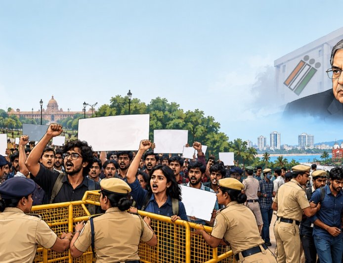 டெல்லி, சென்னையில் தலைமைத் தேர்தல் ஆணையருக்கு எதிராகப் போராட்டம் ! - கரப்பான்பூச்சிகள் கைது